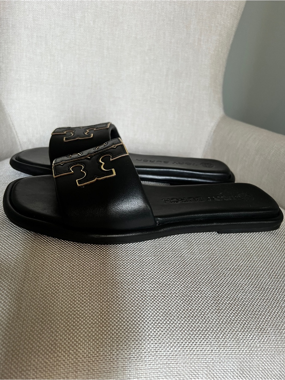 Tory Burch Nappa Leather Double T Sport Slide — Size 8 - Picture 4 of 9